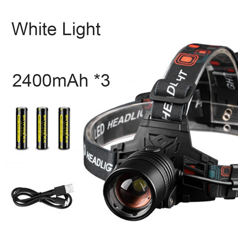 Avtoit | Rechargeable Waterproof Bright LED Work Headlamp, with Zoomable Light, 3 Light Modes & Powerbank, for Camping, Hiking, Hunting, Outdoors