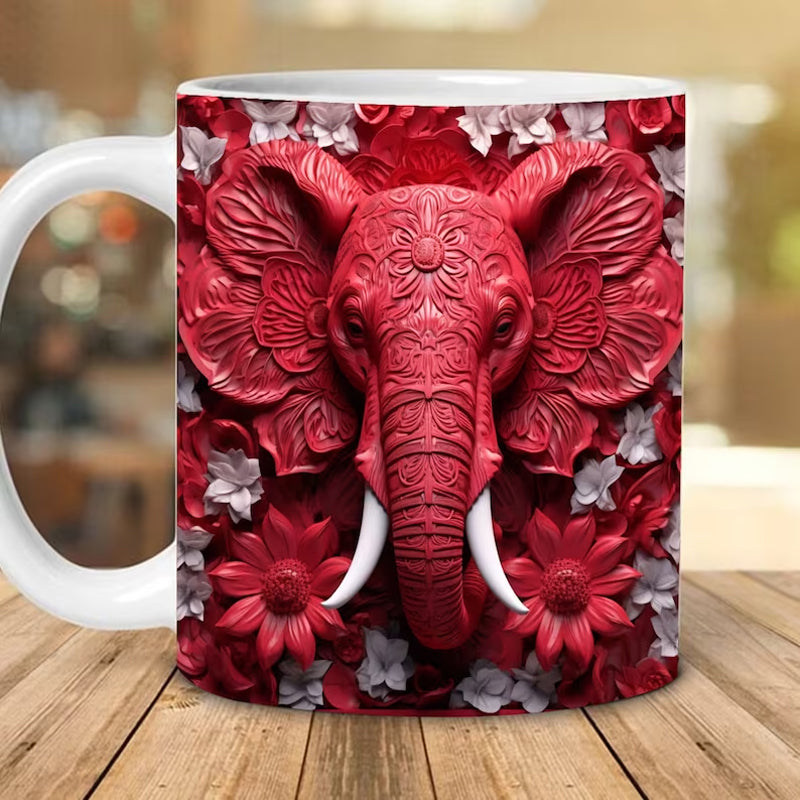 Avtoit | 3D Elephant Flower Mug