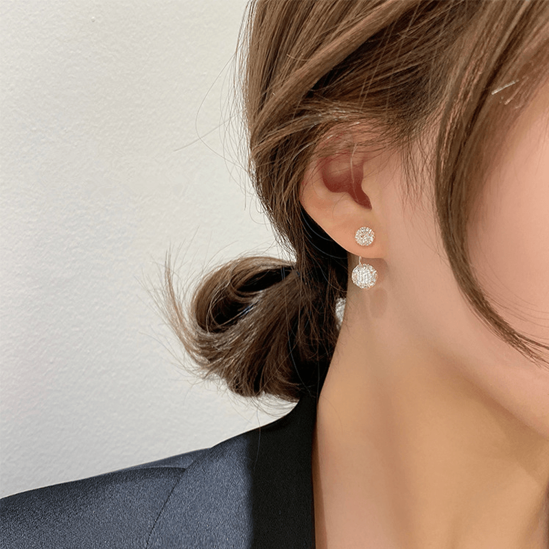 Avtoit | Simple Hollow Diamond Ball Earrings