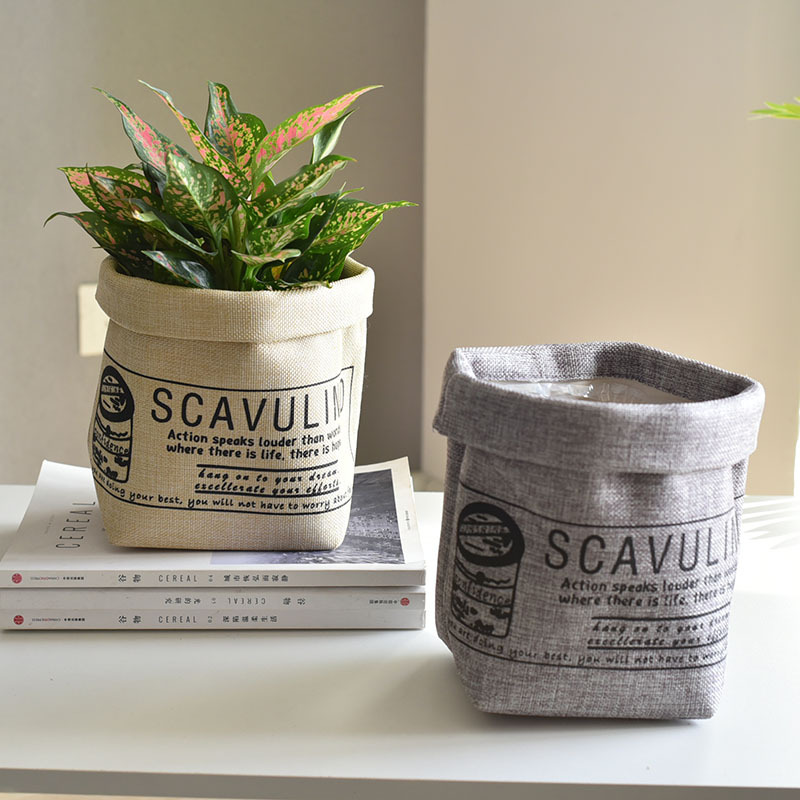 Avtoit | Decorative fabric plant pot with print – Versatile storage pot for plants and decor