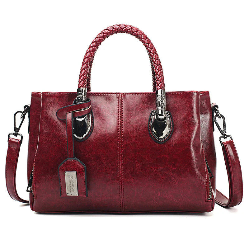 Avtoit | New oil wax leather handbags Boston soft leather large tote bag