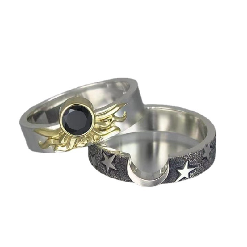 Avtoit | Vintage Star Moon Sun Ring Set