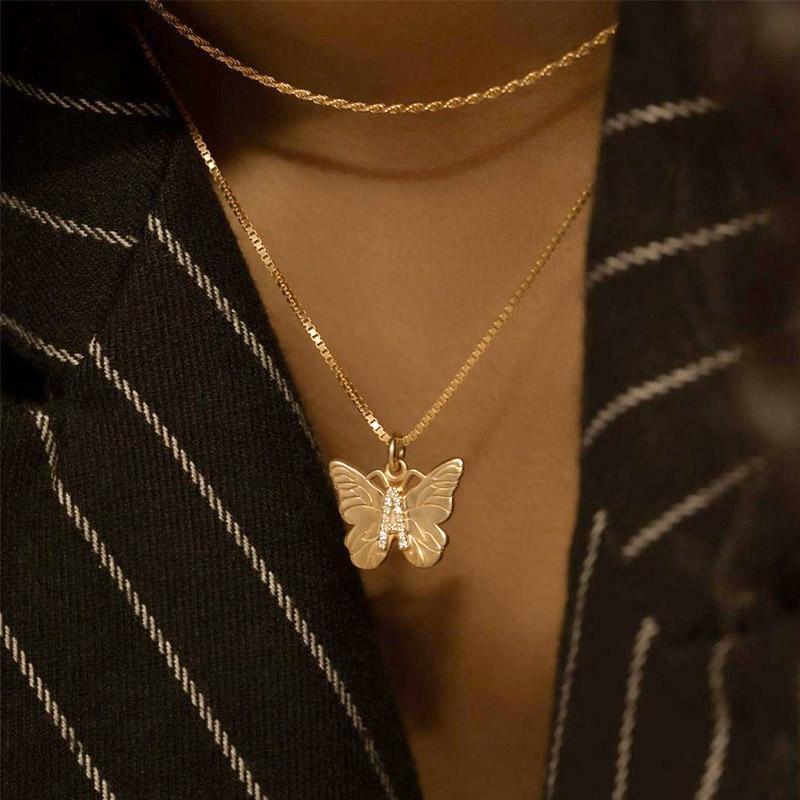 Avtoit | Butterfly Initial "A" Necklace