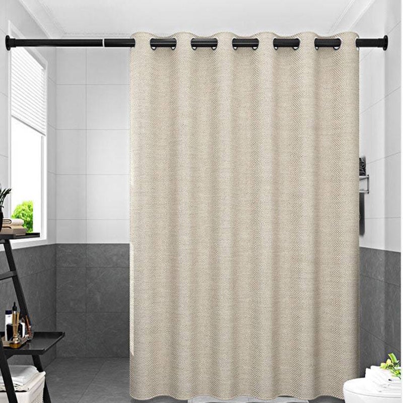 Avtoit | Thick Beige Linen Shower Curtain