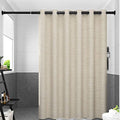 Avtoit | Thick Beige Linen Shower Curtain