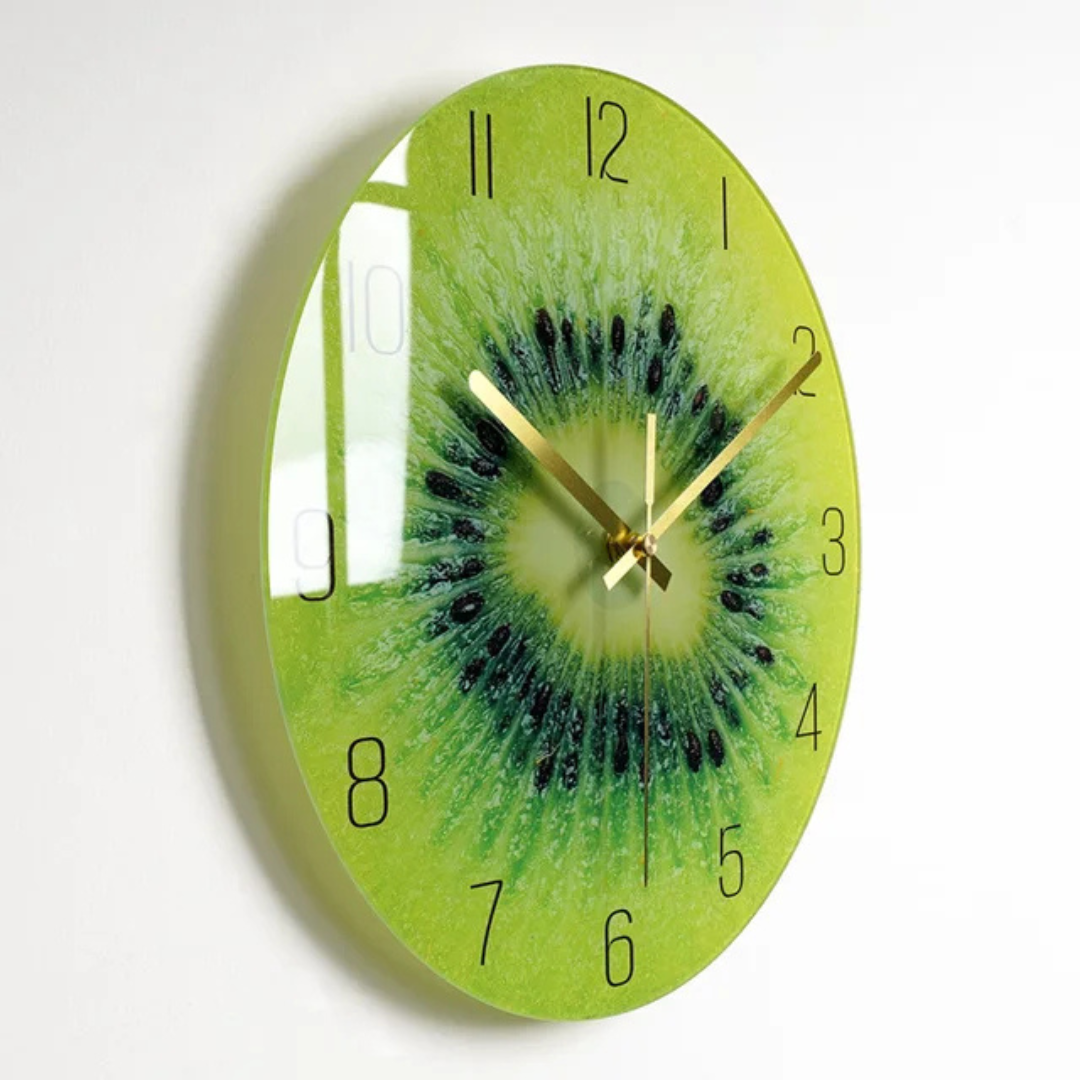 Avtoit | Large Wall Clock Modern made of Glass | Elegant Kitchen Clock
