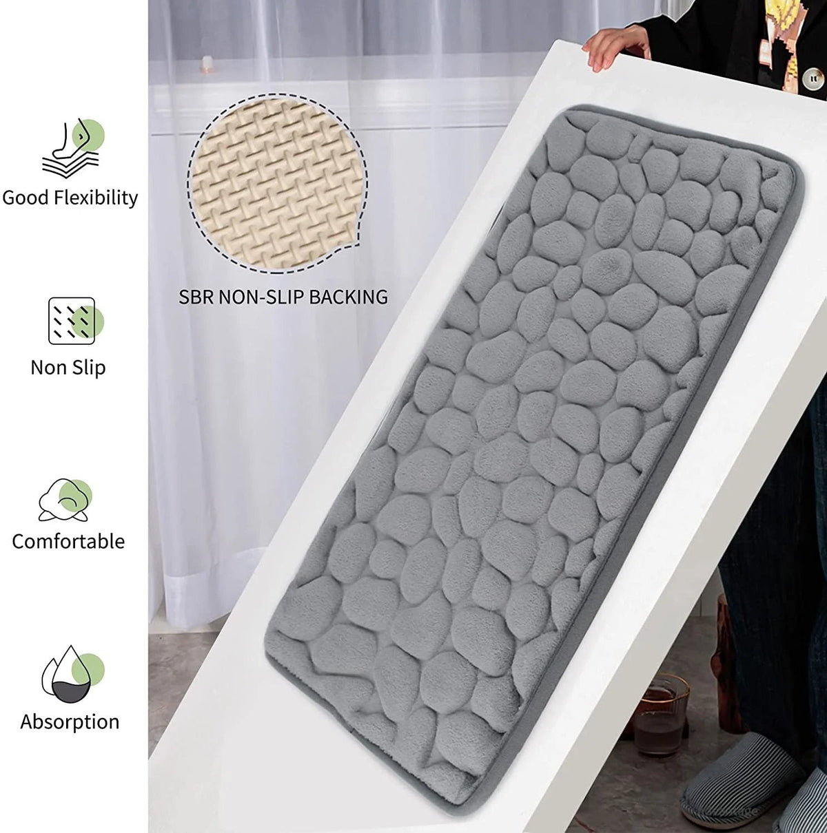 Avtoit | Cobblestone Embossed Bathroom Bath Mat