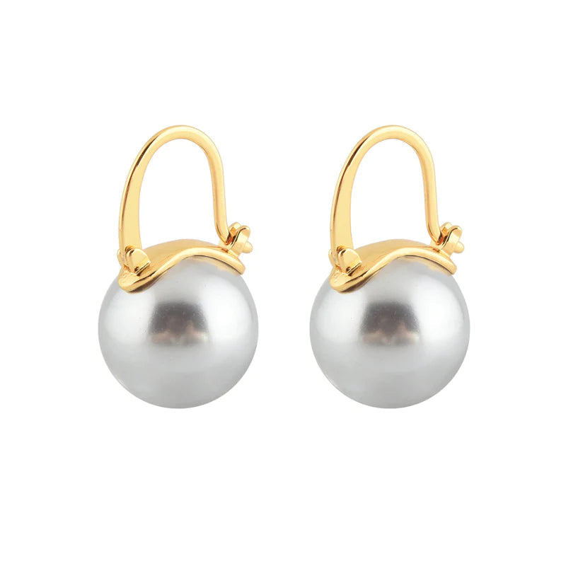 Avtoit | Black Pearl Earrings  Available in White Champagne Grey Gold and Black  Pearl Dangle Earrings