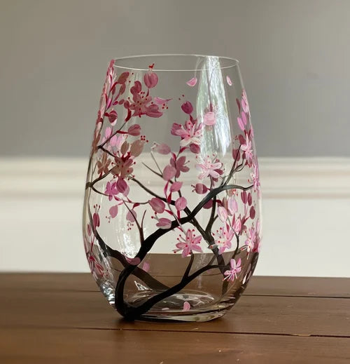 Avtoit | Hand Painted Four Seasons Tree Wine Glasses | Unique Art