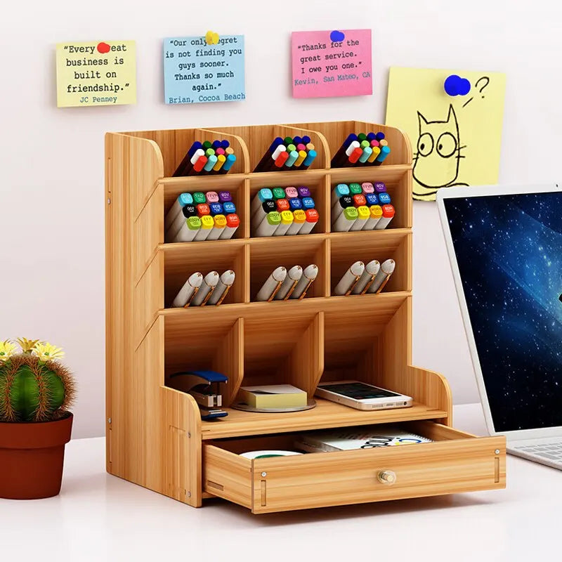 Avtoit | PenBox | Desk Organizer | Wood Pencil Holder | Stylish and Efficient Storage Solution
