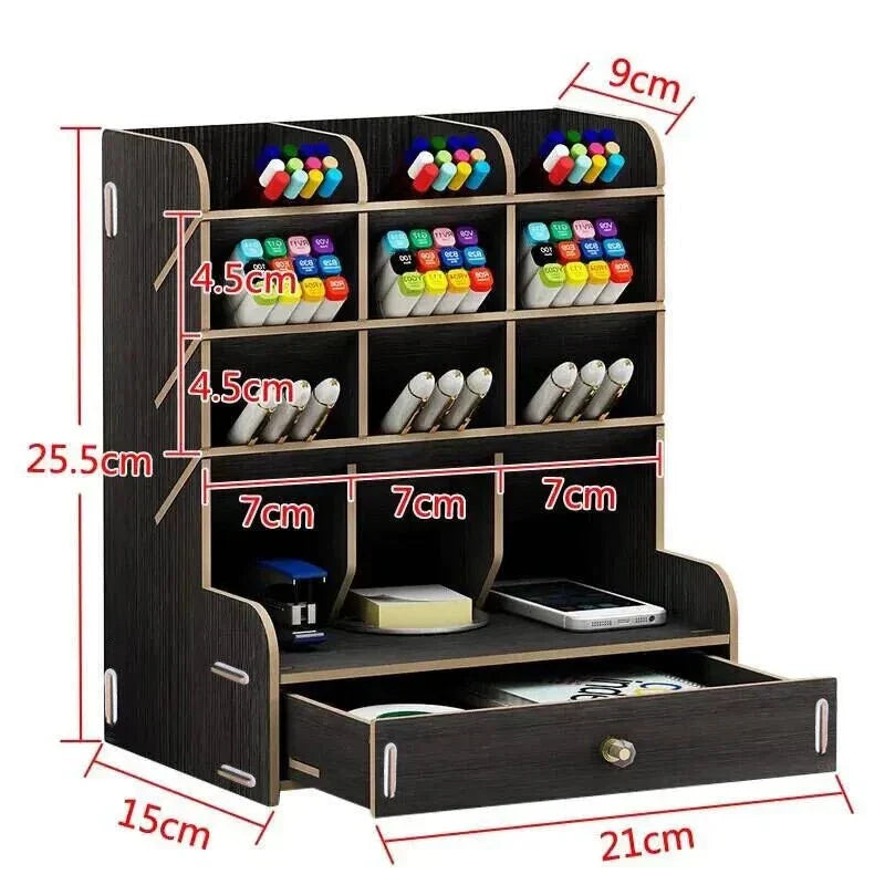 Avtoit | PenBox | Desk Organizer | Wood Pencil Holder | Stylish and Efficient Storage Solution