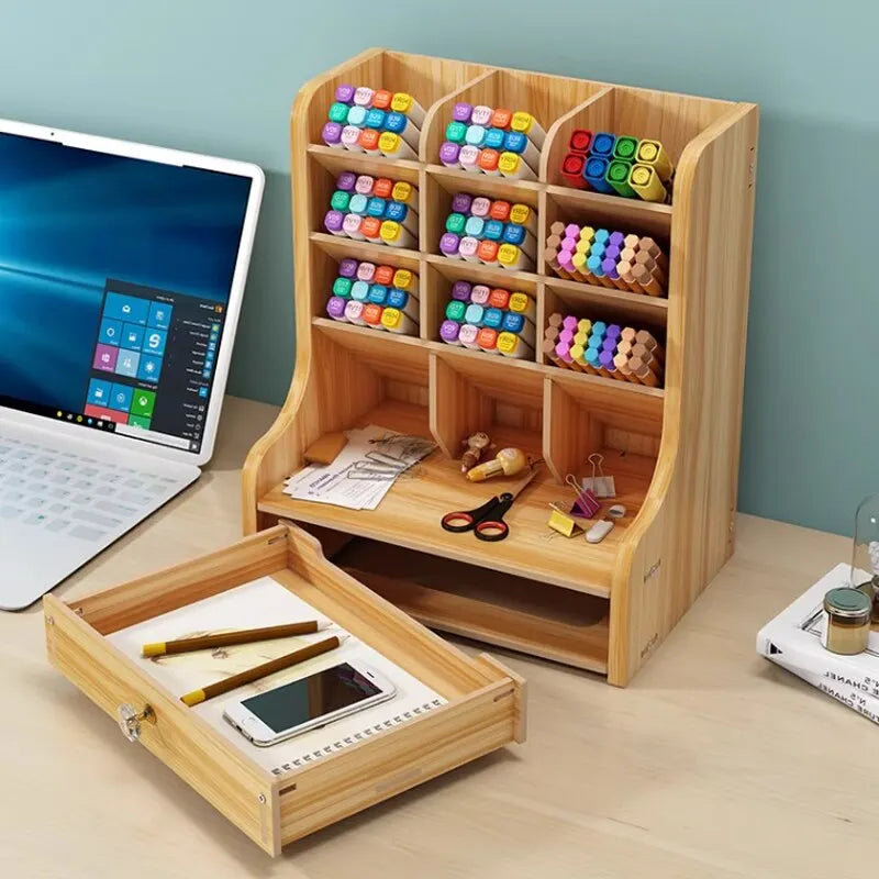Avtoit | PenBox | Desk Organizer | Wood Pencil Holder | Stylish and Efficient Storage Solution