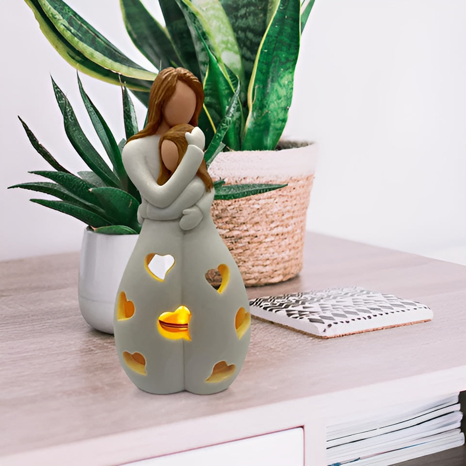 Avtoit | Embracing Mother Daughter Figure Flickering Candle Holder - LoveGlow