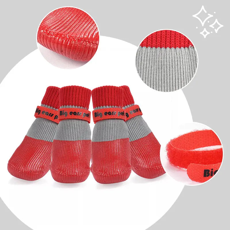 Avtoit | 2 Pair Non-Slip Waterproof Dog Shoes for Safe and Happy Paws