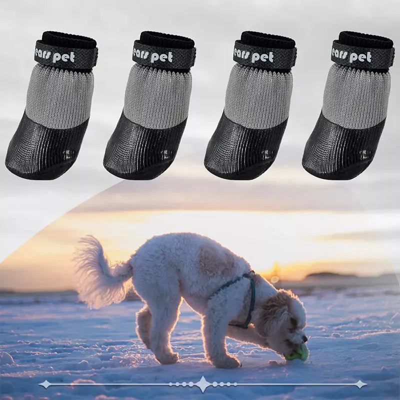 Avtoit | 2 Pair Non-Slip Waterproof Dog Shoes for Safe and Happy Paws