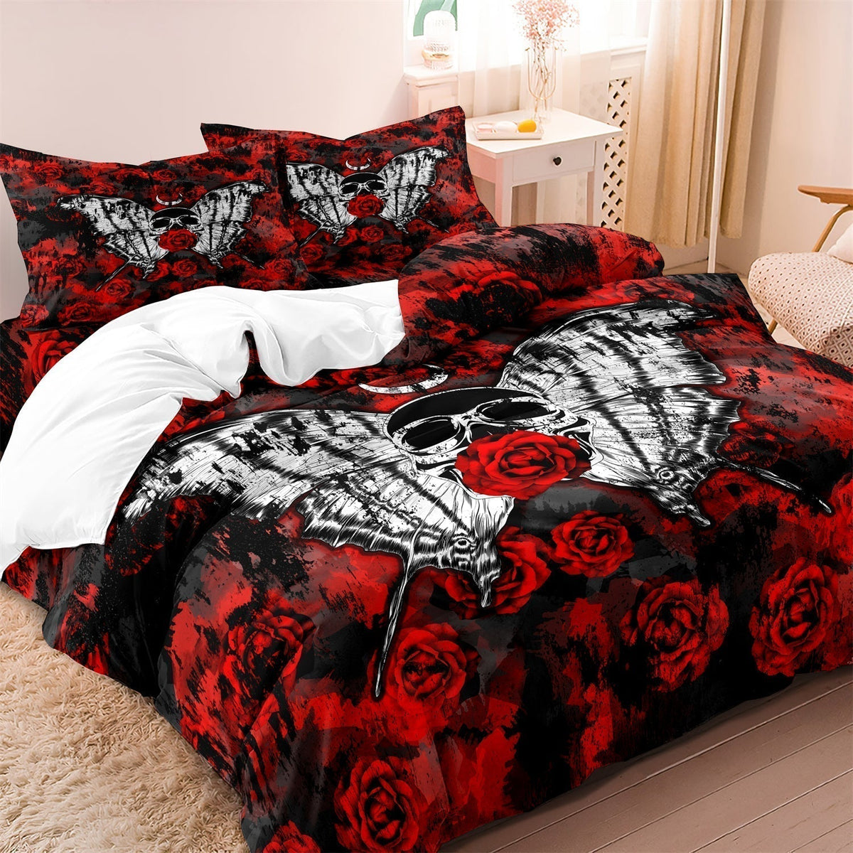 Avtoit | GothicLuxe - Skull & Rose-Themed Bed Set