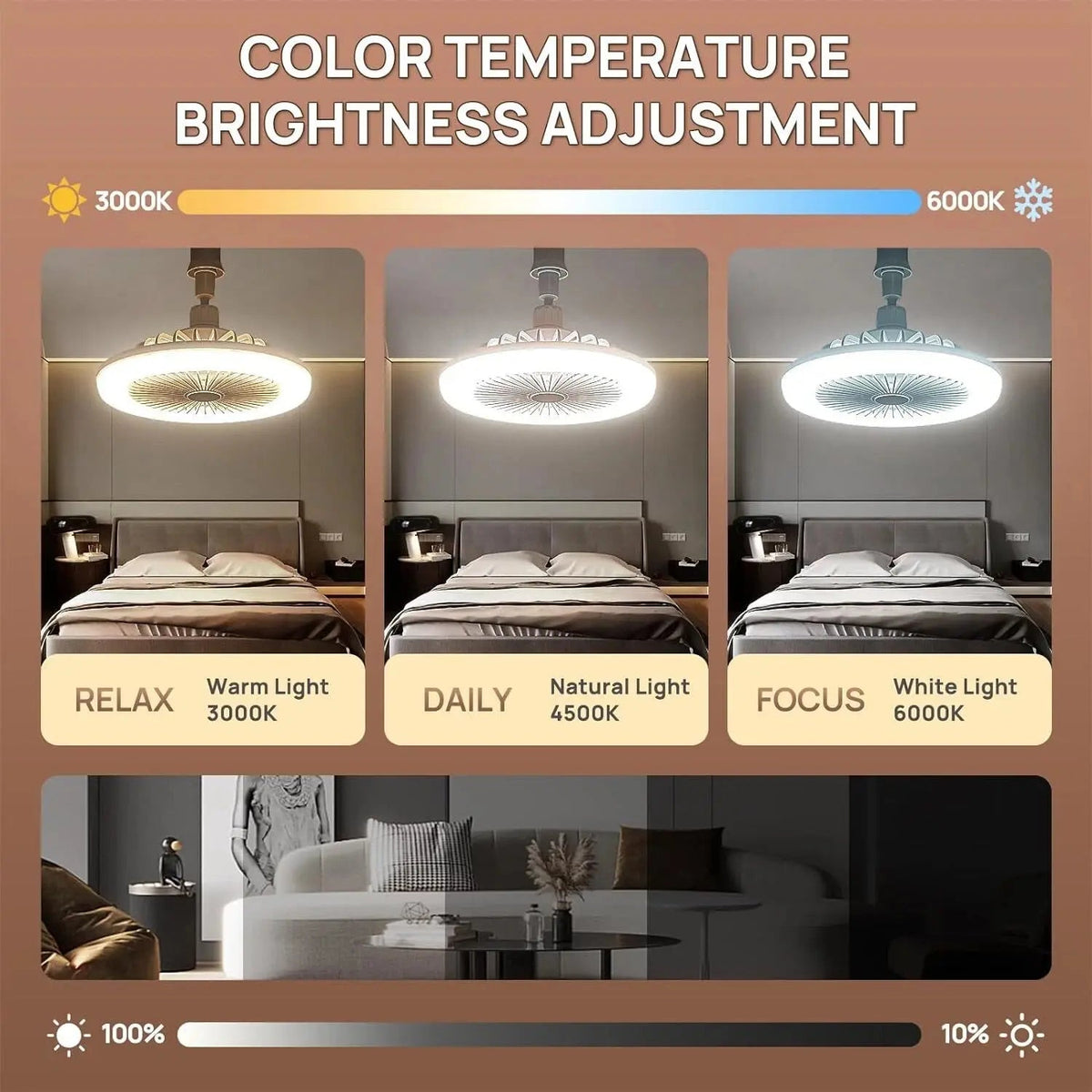 Avtoit | 2-in-1 Ceiling Lamp with Fan – Controllable via Remote Control