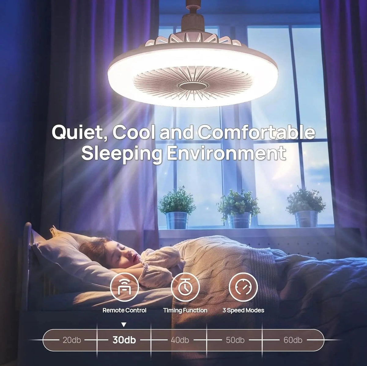 Avtoit | 2-in-1 Ceiling Lamp with Fan – Controllable via Remote Control