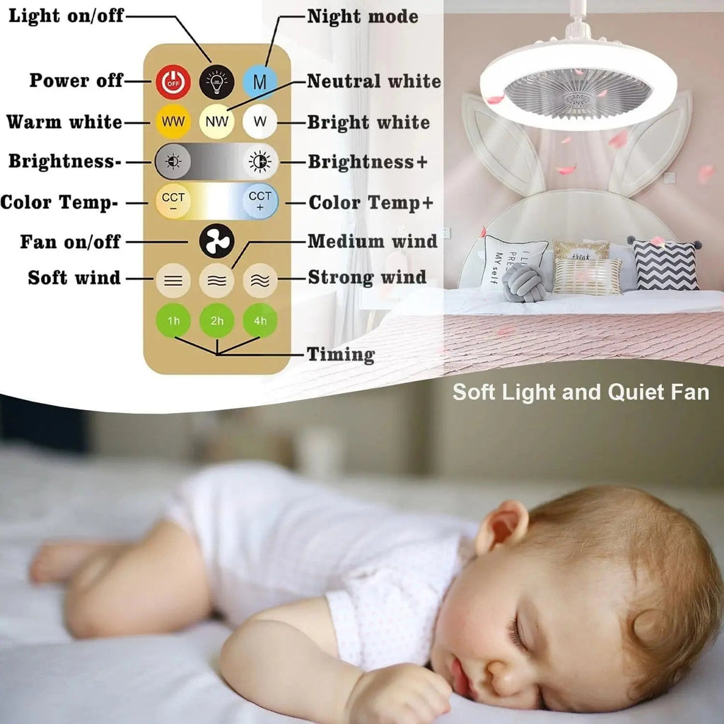 Avtoit | 2-in-1 Ceiling Lamp with Fan – Controllable via Remote Control