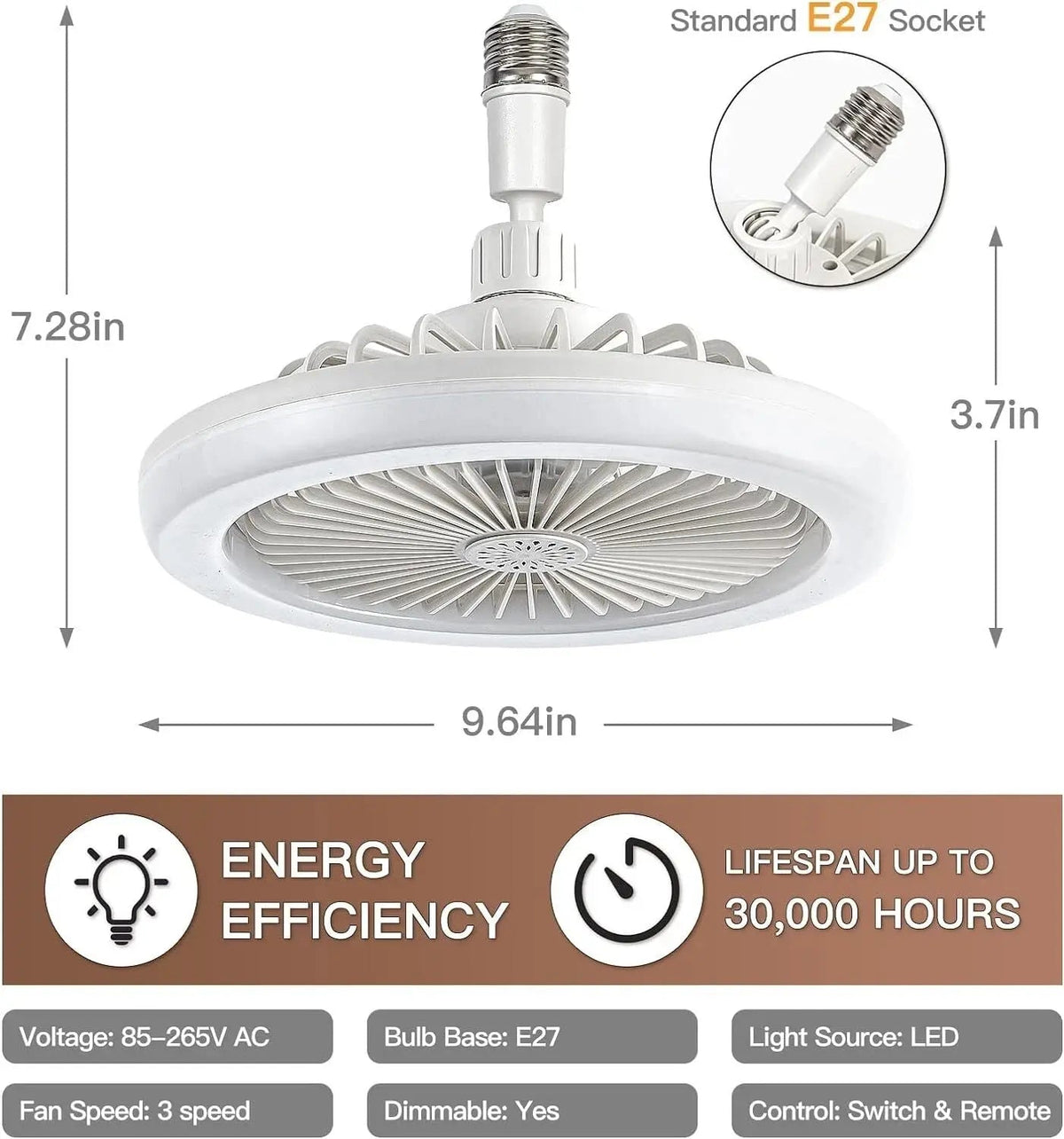 Avtoit | 2-in-1 Ceiling Lamp with Fan – Controllable via Remote Control