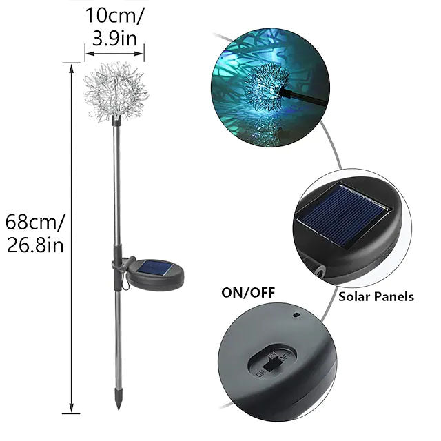 Avtoit | 2-Pack: Outdoor Solar Dandelion Garden Lights
