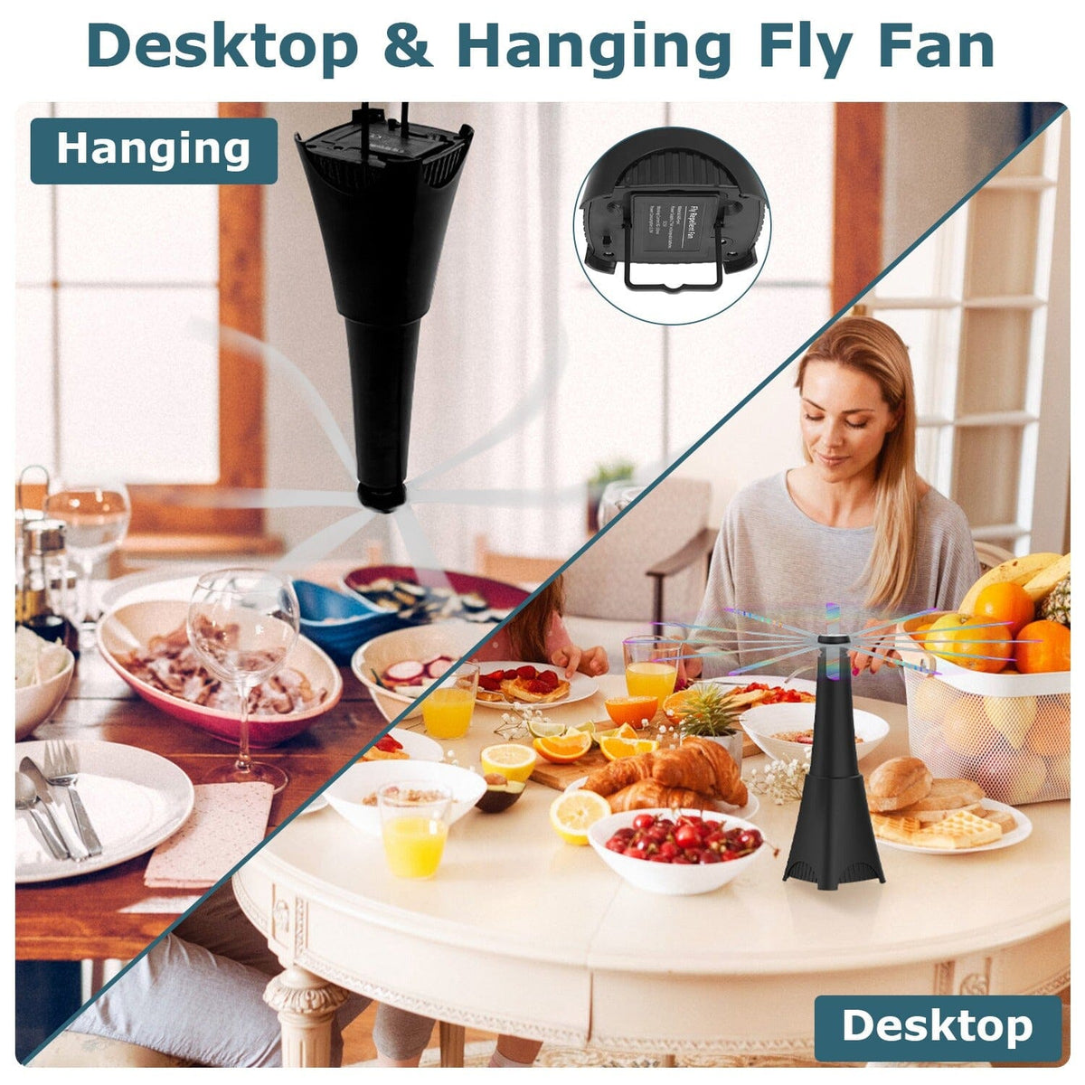Avtoit | 2-pack: Carrying fan with reflective fly repellent, rechargeable battery operated