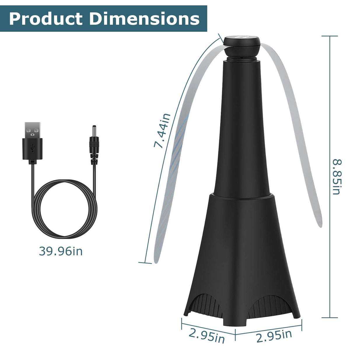 Avtoit | 2-pack: Carrying fan with reflective fly repellent, rechargeable battery operated