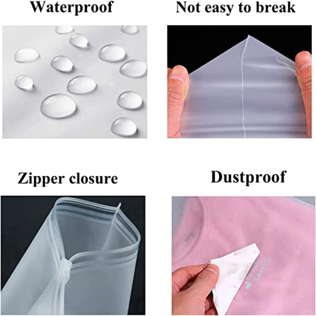 Avtoit | Multi-Purpose Frosted Zip Storage Bags – 20-Pack Plastic Garment Sleeves (Buy 2 Sets, Take 1 FREE)