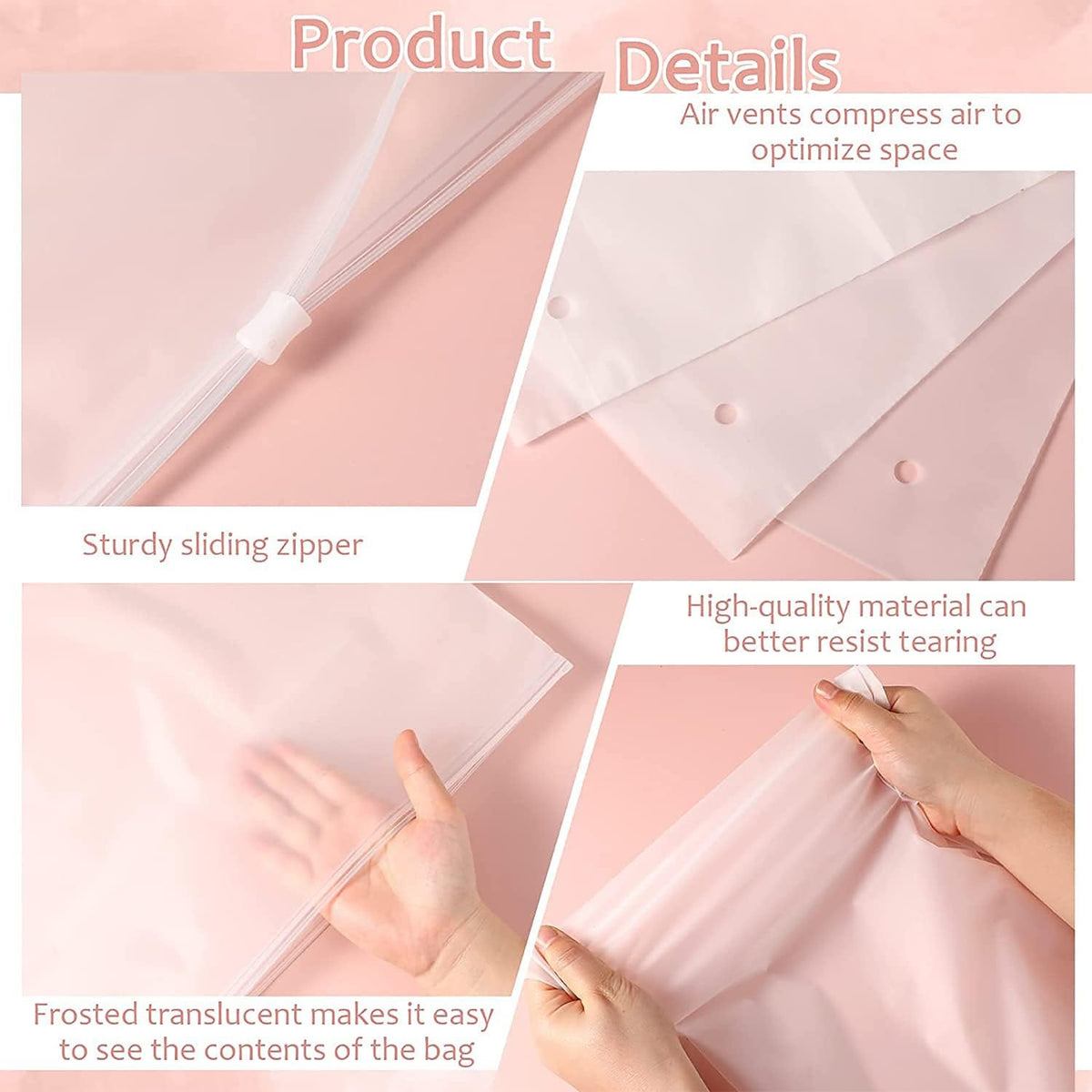 Avtoit | Multi-Purpose Frosted Zip Storage Bags – 20-Pack Plastic Garment Sleeves (Buy 2 Sets, Take 1 FREE)