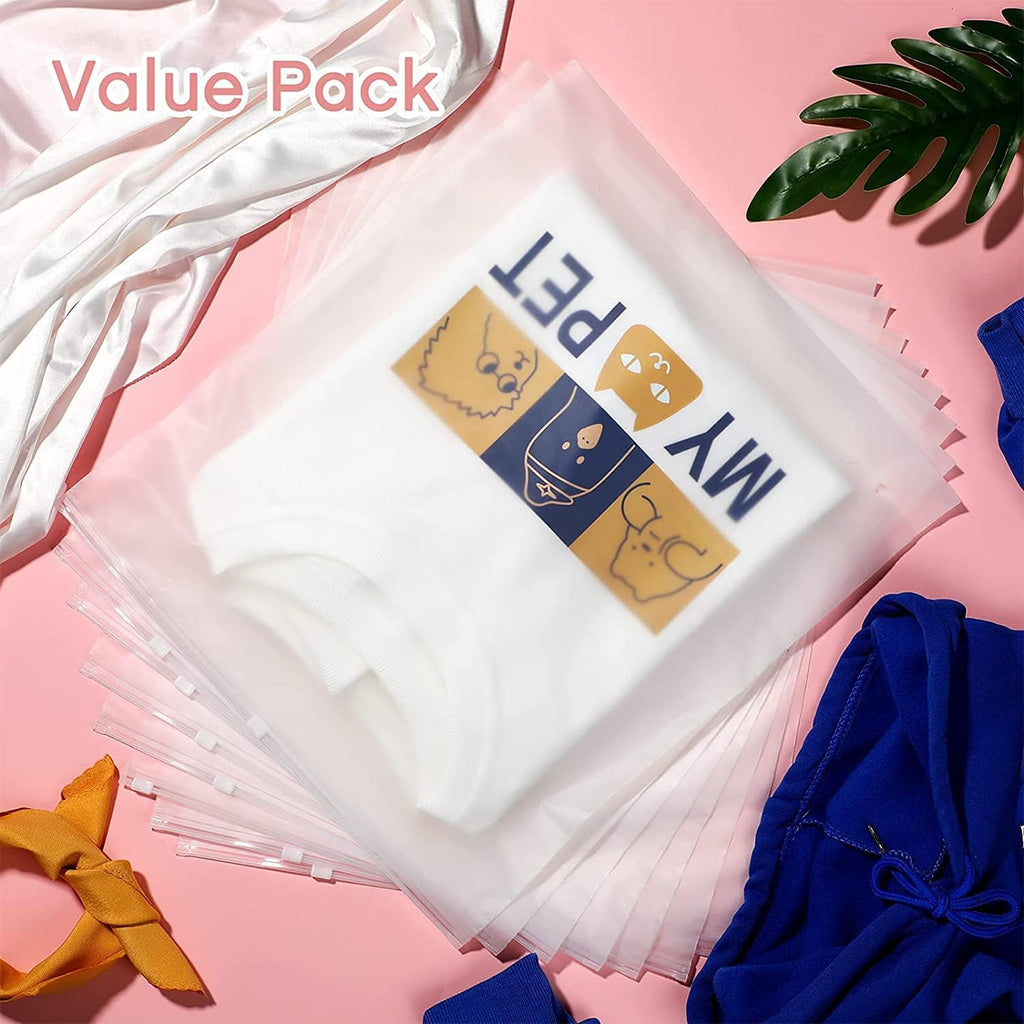 Avtoit | Multi-Purpose Frosted Zip Storage Bags – 20-Pack Plastic Garment Sleeves (Buy 2 Sets, Take 1 FREE)