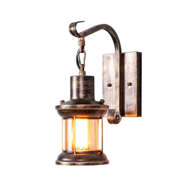 Avtoit | 1 Light Clear Glass Wall Light Nautical Bronze Kerosene Hall Wall Lights