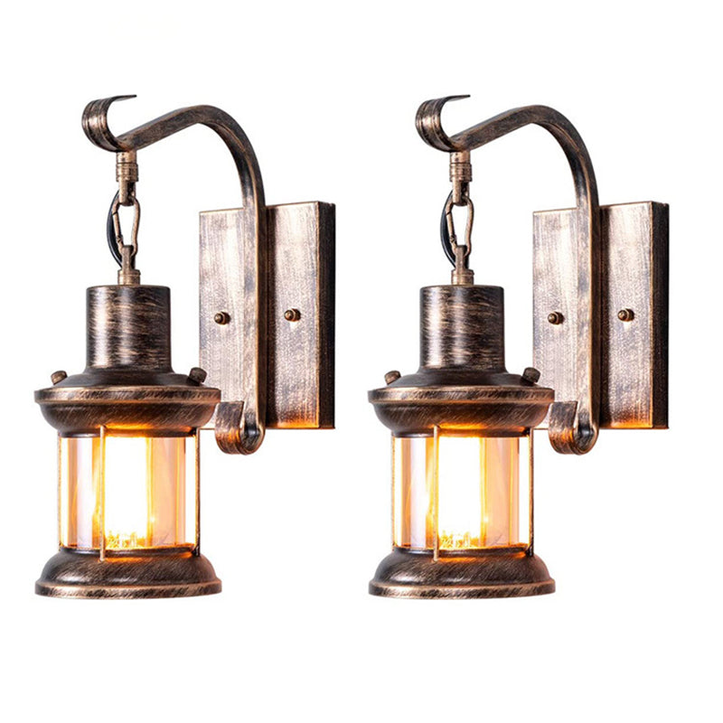 Avtoit | 1 Light Clear Glass Wall Light Nautical Bronze Kerosene Hall Wall Lights