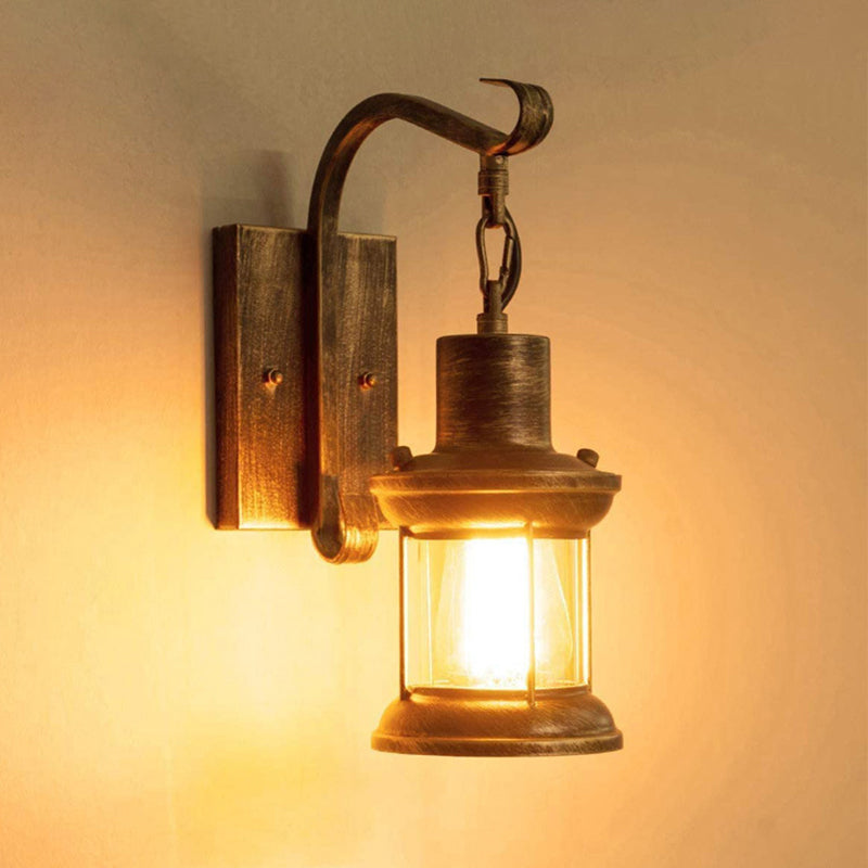 Avtoit | 1 Light Clear Glass Wall Light Nautical Bronze Kerosene Hall Wall Lights