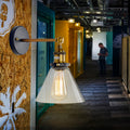 Avtoit | 1 Light Geometry Wall Mount Light Industrial Brass Finish Clear Glass Wall Lighting Ideas for the Hallway