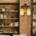 Avtoit | Curved Pipe Metal Wall Lighting Factory 2 Heads Dining Room Wall Lamp Sconces in Rust with Valve Decoration
