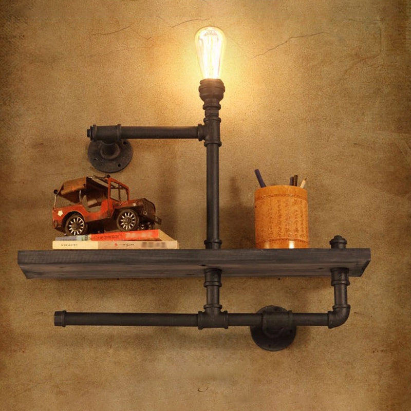 Avtoit | Metallic Geometry Pipe Wall Lighting Ideas Steampunk Dining Room Wall Mounted Light Fixture in Rust