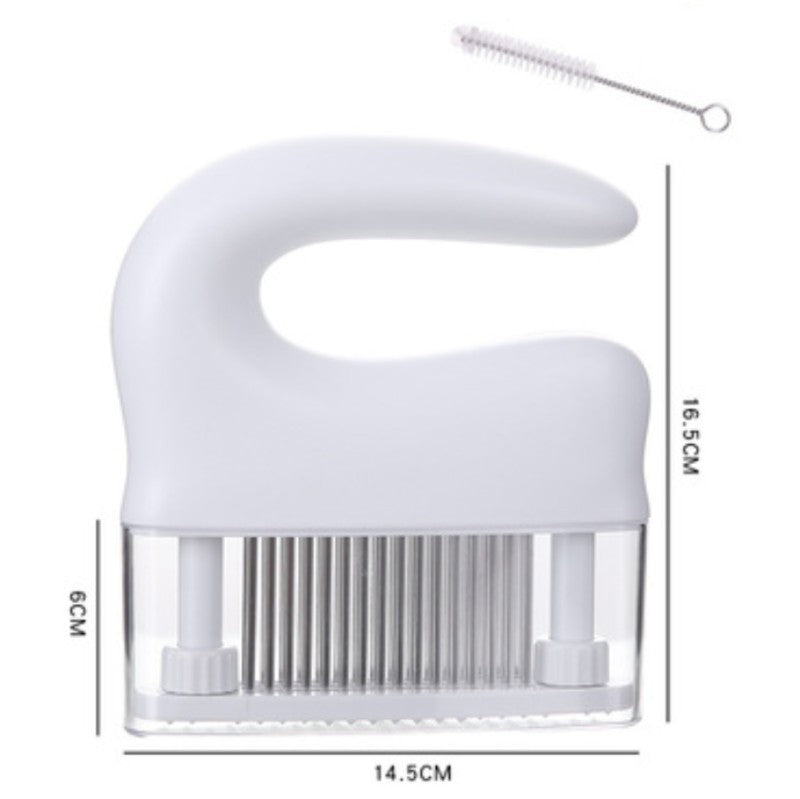 Avtoit | 48-pin Stainless Steel Meat Tenderizer, with Cleaning Brush, Comfortable Grip and Easy to Clean Design, for Steak, Chicken, Fish and Pork