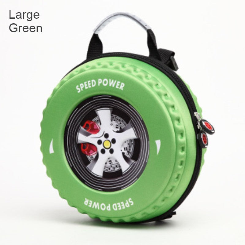 Avtoit | Cool 3D Racing Car Tire Backpack, for Preschool & Kindergarten, Boys & Girls