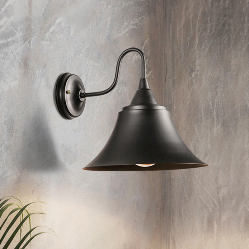 Avtoit | Expansive Metal Wall Lamp Farmhouse 1 Head Dining Room Wall Light with Curved Arm