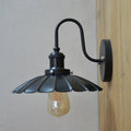 Avtoit | 1-Bulb Wall Hanging Lamp Stock Bedroom Wall Lighting with Conical Metal Shade in Black