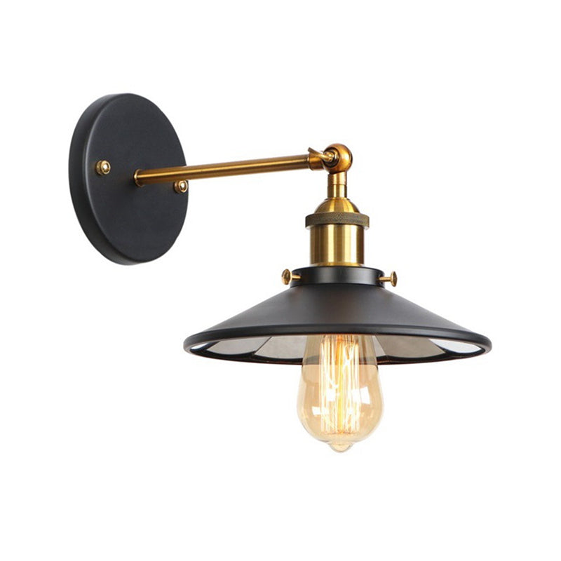 Avtoit | Metal straight arm wall lighting fixture factory 1 bulb dining room wall lamp in black and brass