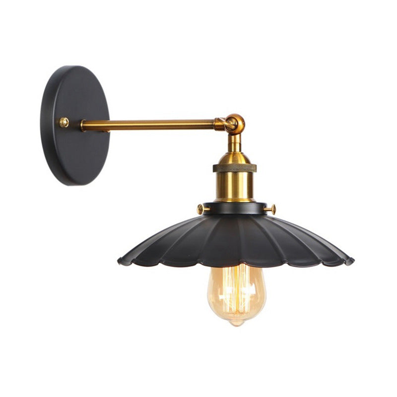 Avtoit | Metal straight arm wall lighting fixture factory 1 bulb dining room wall lamp in black and brass