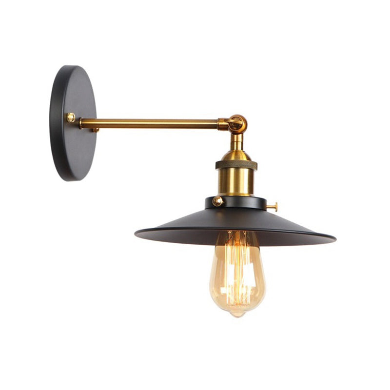 Avtoit | Metal straight arm wall lighting fixture factory 1 bulb dining room wall lamp in black and brass