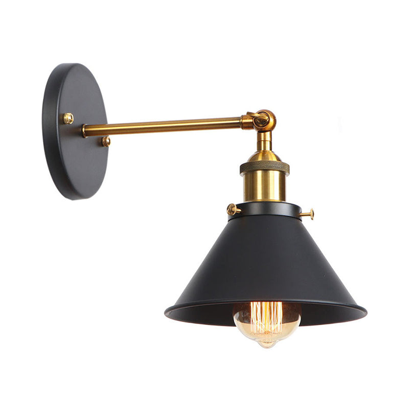 Avtoit | Metal straight arm wall lighting fixture factory 1 bulb dining room wall lamp in black and brass