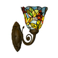Avtoit | Bell Wall Light 1 Light Stained Glass Tiffany Style Wall Light with Grape Pattern in Bronze