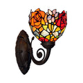 Avtoit | Wall lamp Bowl Mediterranean Hand-cut Glass 1-Light Black Flower Pattern Wall-mounted Light