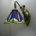 Avtoit | Trapezium Wall Mount Lamp Fixture Tiffany Bronze Cut Glass Wall Lighting with Mermaid Arm