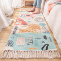 Avtoit | Cartoon Animal Patterned Rug Colorful Cotton Rug Washable Pet-Friendly Rug for the Children's Room