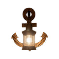 Avtoit | A bulb clear glass wall lighting coastal black kerosene indoor wall lamp light fixture with wooden back panel