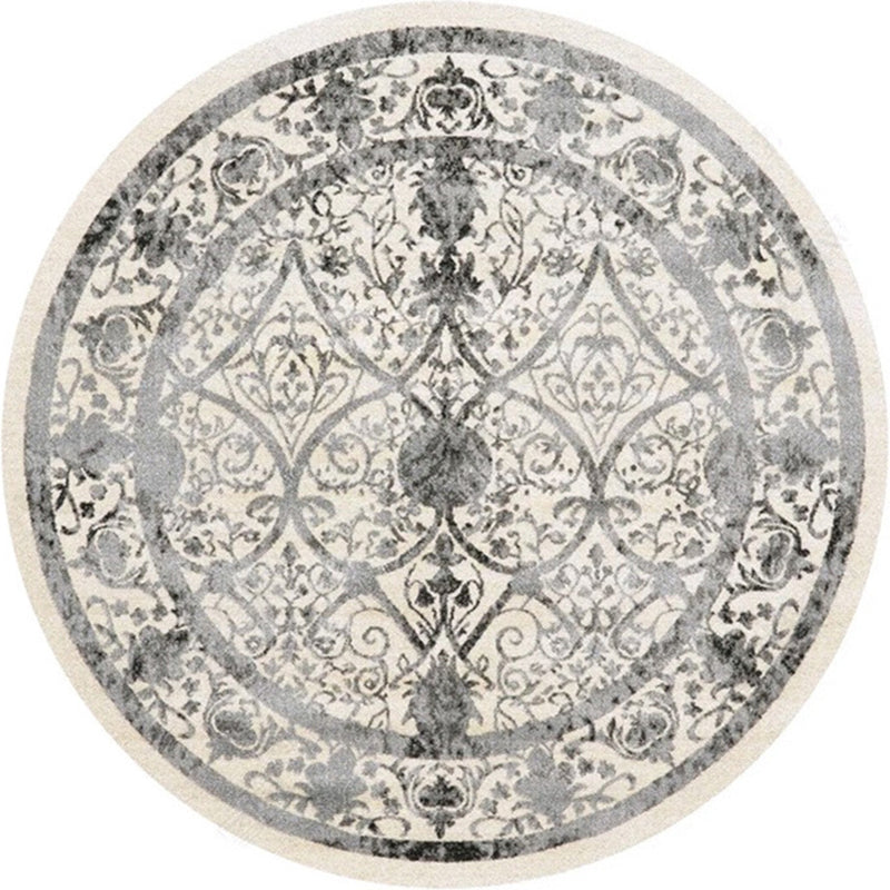 Avtoit | Ethnic Multicolor Floral Rug Synthetic Pearls Rug Non-Slip Backing Pet-Friendly Machine Washable Rug for Large Room